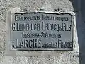 Plaque du constructeur de la passerelle