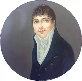 Portrait du père de l'artiste, le graveur sur métaux Jérôme-François Daniel, fait de mémoire, octobre 1810.