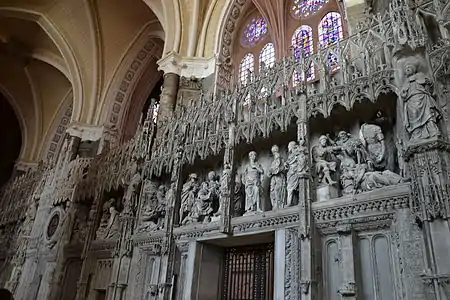 Les scènes n°13 et 14Tour du chœur de la cathédrale de Chartres.