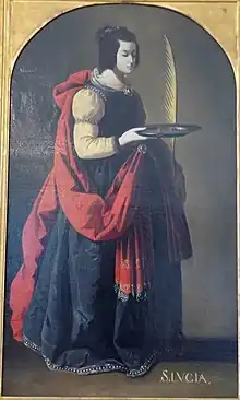 Sainte Lucie de Francisco de Zurbaran, musée des Beaux-Arts de Chartres(1636).