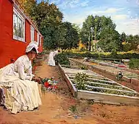 Une visite au jardin, William Merritt Chase (1890)