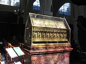 Châsse des martyrs de Gorcum se trouvant en l'église Saint-Nicolas à Bruxelles.