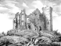 Lithographie du château tel qu'il apparait au début du XVIIIe siècle, Godefroy Engelmann.