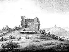 Esquisse des ruines du château (1825).