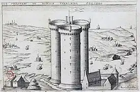 La Tour Solidor dessinée par C. Chastillon en 1610