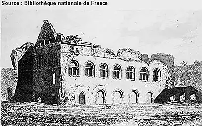 Château de Lillebonne,1822Illustration du livre Architectural Antiquities of Normandy
