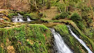 Petites cascades sur le ruisseau de la Source Bleue.