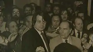 François Mitterrand avec son chauffeur et garde du corps.