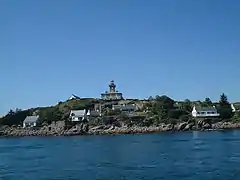 Vue de la grande île de Chausey quand on arrive de Granville.