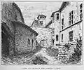 La cour du château des abbés d'Ainay illustrée par Joannès Drevet (1854–1940).