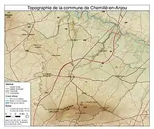  Carte topographique de la commune de Chemillé-en-Anjou