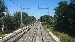 Vue des voies sur le viaduc