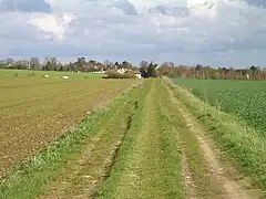 Le chemin haussé à Bretteville-sur-Laize.