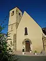 L'église Saint-Martin, portail et clocher.