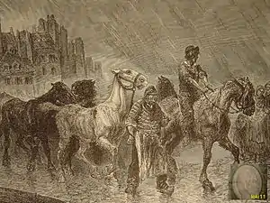 Chevaux menés à l'abattoir pendant le siège de Paris.
