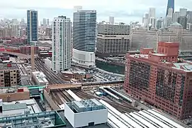 Les voies de la gare d'Ogilvie Transportation Center.