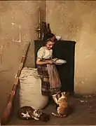 Enfant nourrissant ses chats 1872