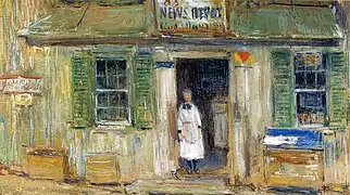 Childe Hassam, News Depot, Cos Cob, 1912