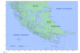 Cartographie du sud de la Patagonie, du détroit et de la Terre de Feu.