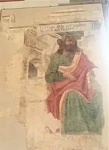 Reste de la Fresque du palais du Podestat de Bergame représentant le philosophe Chilo.