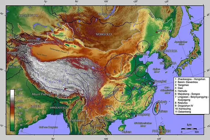 Carte géographique de la Chine.