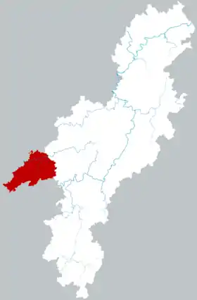 Localisation de Xīnhuǎng dòngzú Zìzhìxiàn