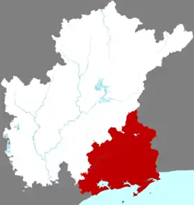 Localisation de Diànbái Xiàn