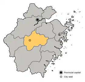 Localisation de Jinhua