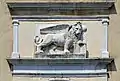 Lion de Saint-Marc sur la Porta di Santa Maria à Chioggia (lagune de Venise).