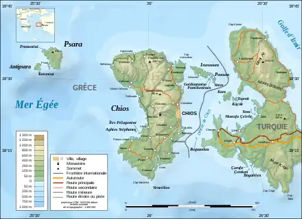 carte moderne de deux îles