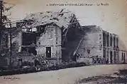 Les ruines du moulin en 1919.