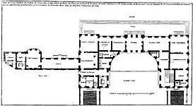 Plan du rez-de-chaussée du château avec les agrandissements de la princesse de Conti.