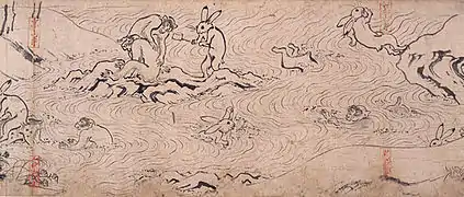 Peinture libre à l'encre. Chōjū-giga, XIIe.