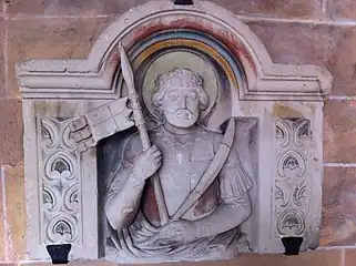 Demi-relief de Crisant, daté de 1100, de l'abbaye de Bad Münstereifel en Allemagne.
