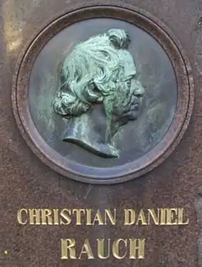 Profil en médaillon de Christian Daniel Rauch, sculpté par son élève Albert Wolff.