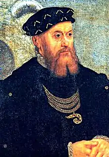 Le roi Christian III de Danemark.
