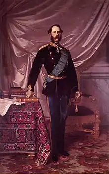 tableau : portrait d'un homme barbu en grand uniforme