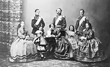 Photo de la famille royale de Danemark en 1862