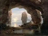 Fischer in einer Grotte, Helgoland