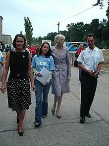 Christina Rau en 2003 (à l’extrême gauche).