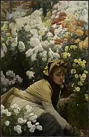 James Tissot, Les Chrysanthèmes, 1874-1876, huile sur toile, 118,4 x 76,2 cm