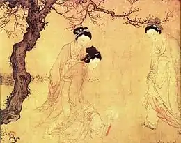 Dames chinoises jouant au cuju (dynastie Ming).