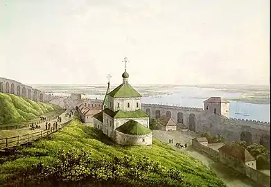 Vue de l'église Saint-Siméon-le-Stylite dans un tableau d'Andreï Martynov (1806)