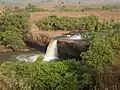 La chute de la Vina à Ngaoundéré dans la région de l'Adamaoua au Cameroun en saison sèche.