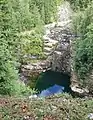 Chutes du Doubs à sec pendant une période de sécheresse