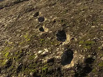 Les « Empreintes du Diable » sont des empreintes fossiles humaines laissées sur la lave du volcan de Roccamonfina dans la région de la Campanie. La tradition populaire a donné ce nom car seul un démon peut marcher sur la lave encore chaude. Datées de 350 000 ans, ces empreintes sont parmi les plus anciennes jamais trouvées du genre Homo.