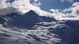 La tête de la Cicle, depuis le domaine skiable des Contamines.