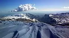 Vue depuis la Montagne du Cheiron sur la vallée du Loup en hiver.