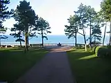 Cimetière américain de Colleville-sur-Mer vue sur la mer.