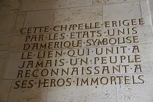 Inscription dans la chapelle.